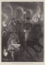 De Oosterse crisis, prins George van Griekenland vertrekt uit Athene naar Kreta